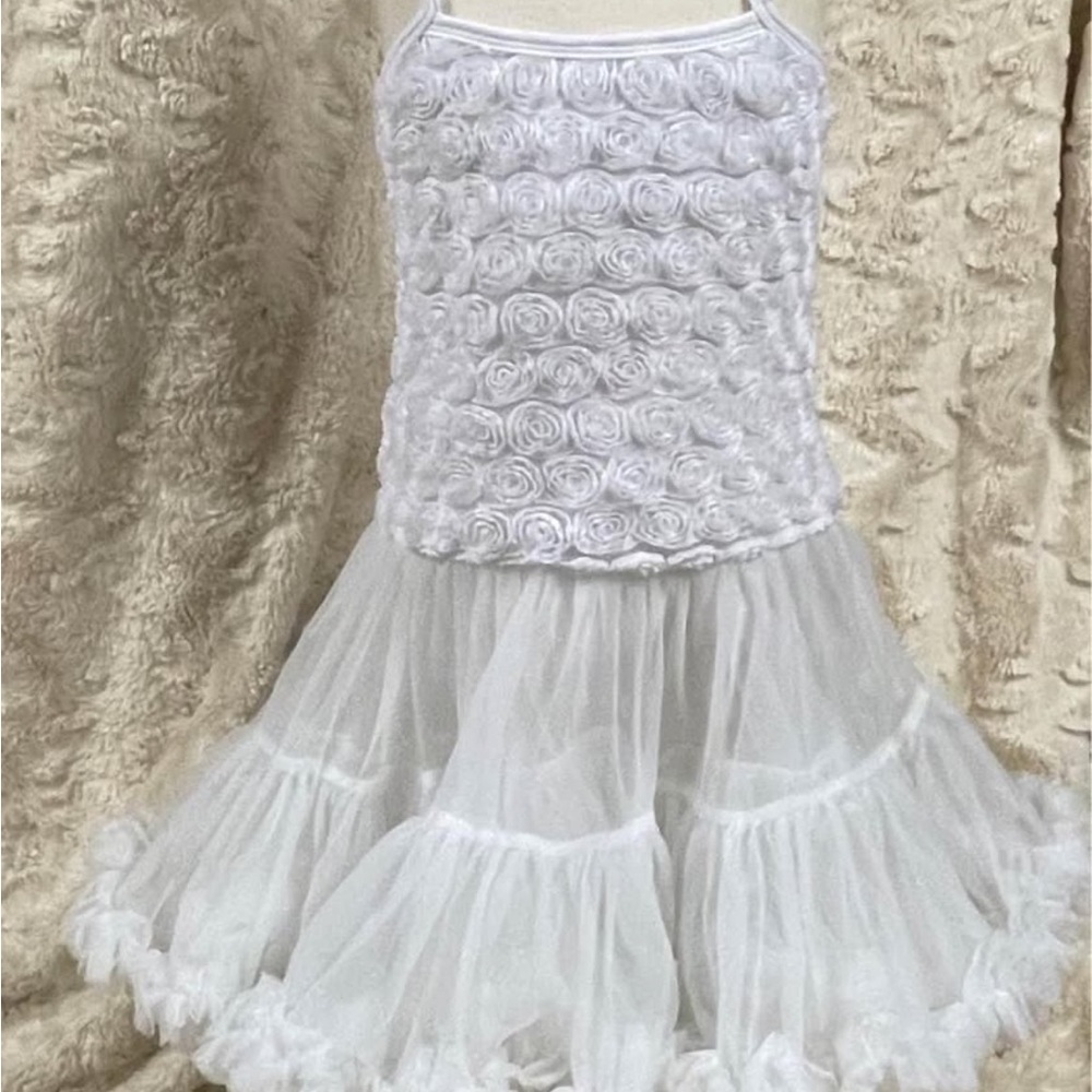 White Floral Kids Dress
